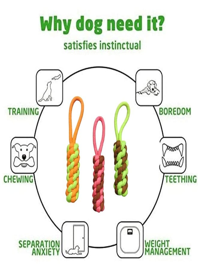 KittuPet مجموعة ألعاب KittuPet للحيوانات الأليفة تتضمن لعبة حبل طويل، ولعبة كرة حبل، وألعاب تصدر صوتاً، وألعاب حبل قطني معقودة طويلة للمضغ والتسنين والجلب للجراء والكلاب (قد يختلف اللون، عبوة من 6 قطع). - Image 4